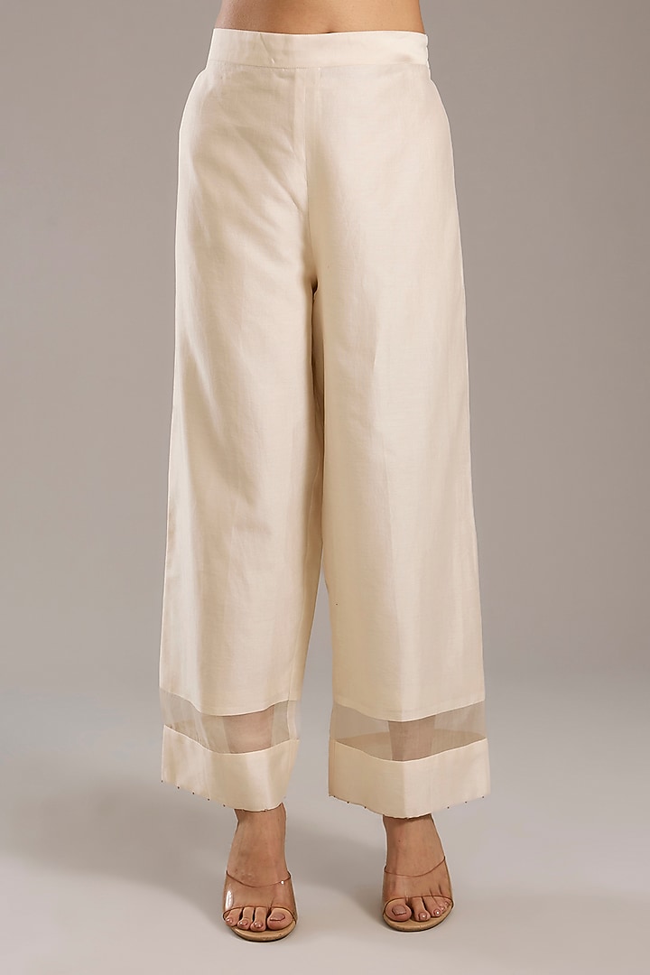Ivory Dupion Kurta Set by Divyam Mehta at Pernia's Pop Up Shop