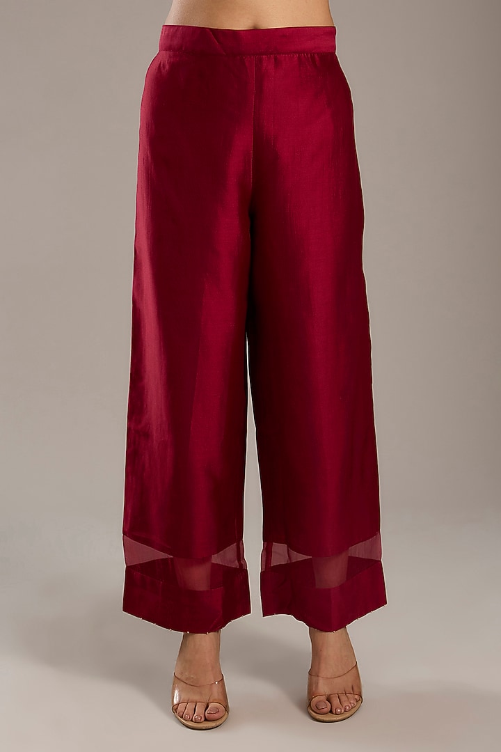 Crimson Red Dupion Kurta Set by Divyam Mehta at Pernia's Pop Up Shop