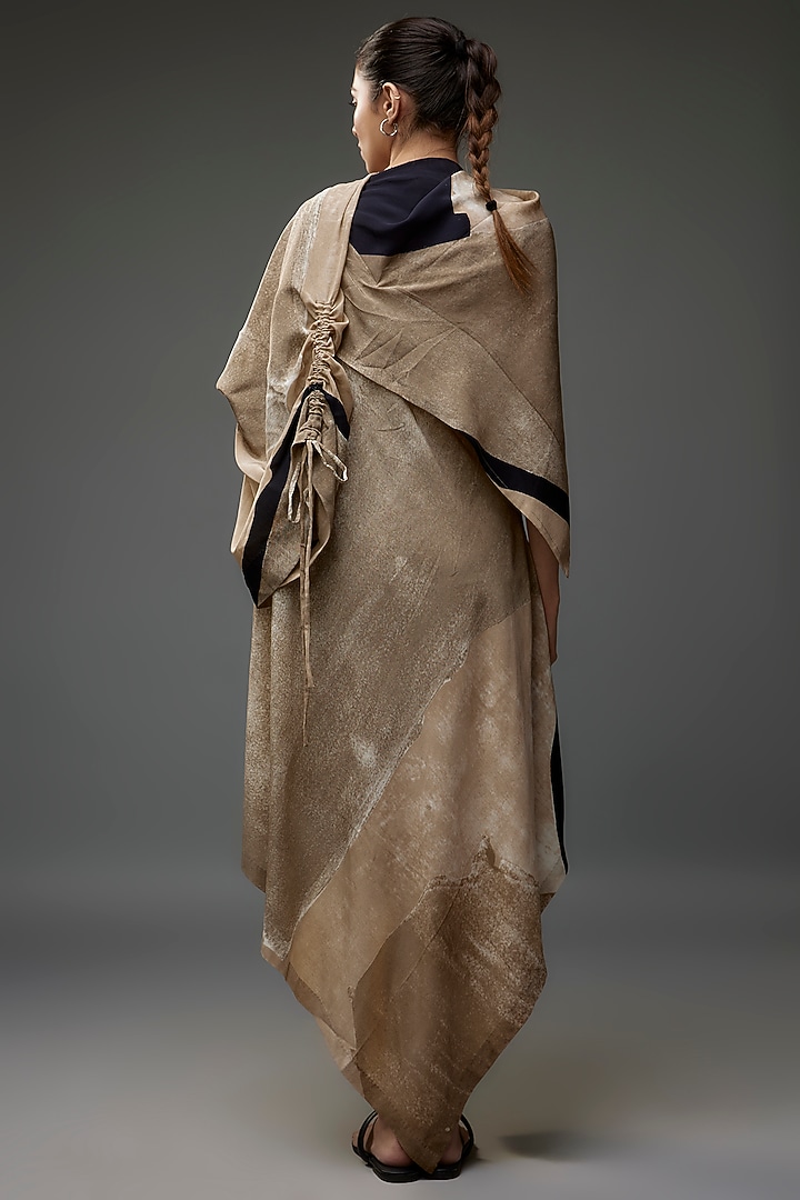 Toosh Silk Crepe Draped Cocktail Dress by Divyam Mehta at Pernia's Pop Up Shop