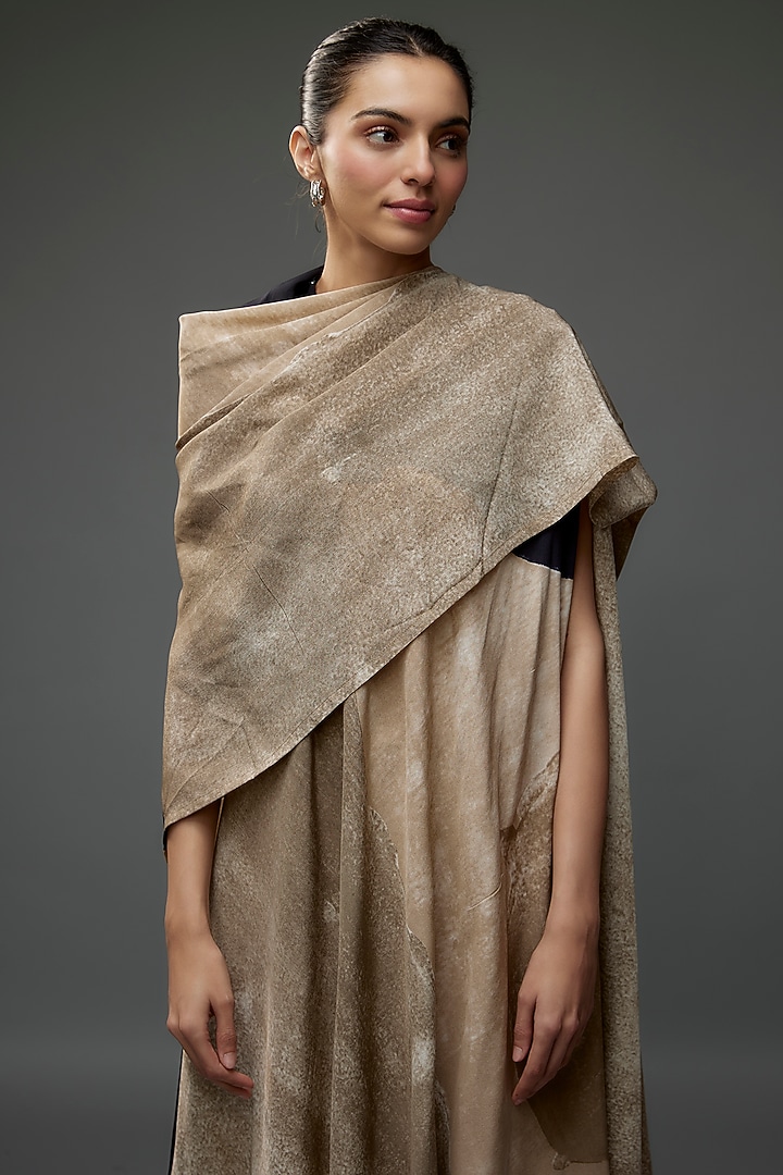 Toosh Silk Crepe Draped Cocktail Dress by Divyam Mehta at Pernia's Pop Up Shop