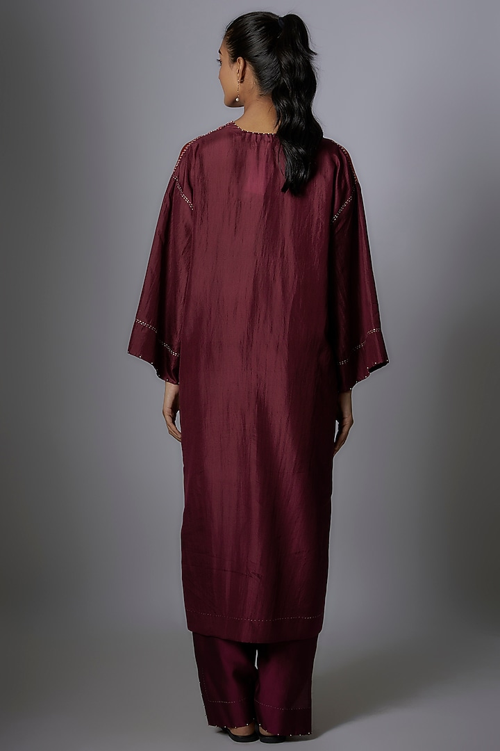 Multi-Colored Mulberry Silk Printed Kurta Set by Divyam Mehta at Pernia's Pop Up Shop
