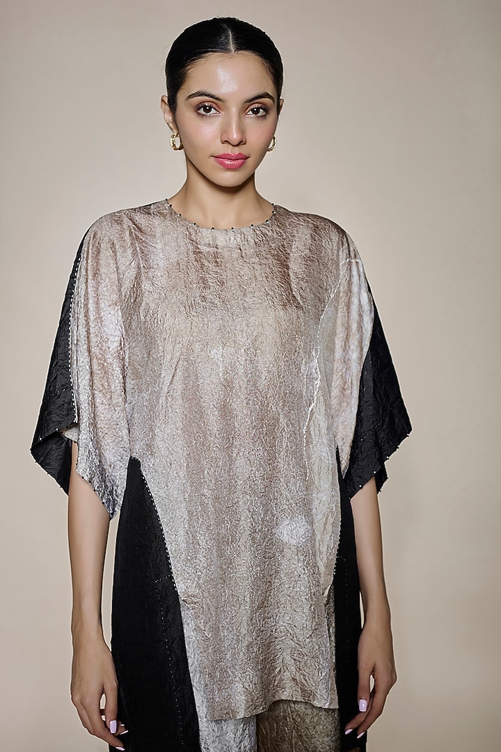 Beige Mulberry Silk Printed Co-Ord Set by Divyam Mehta at Pernia's Pop Up Shop