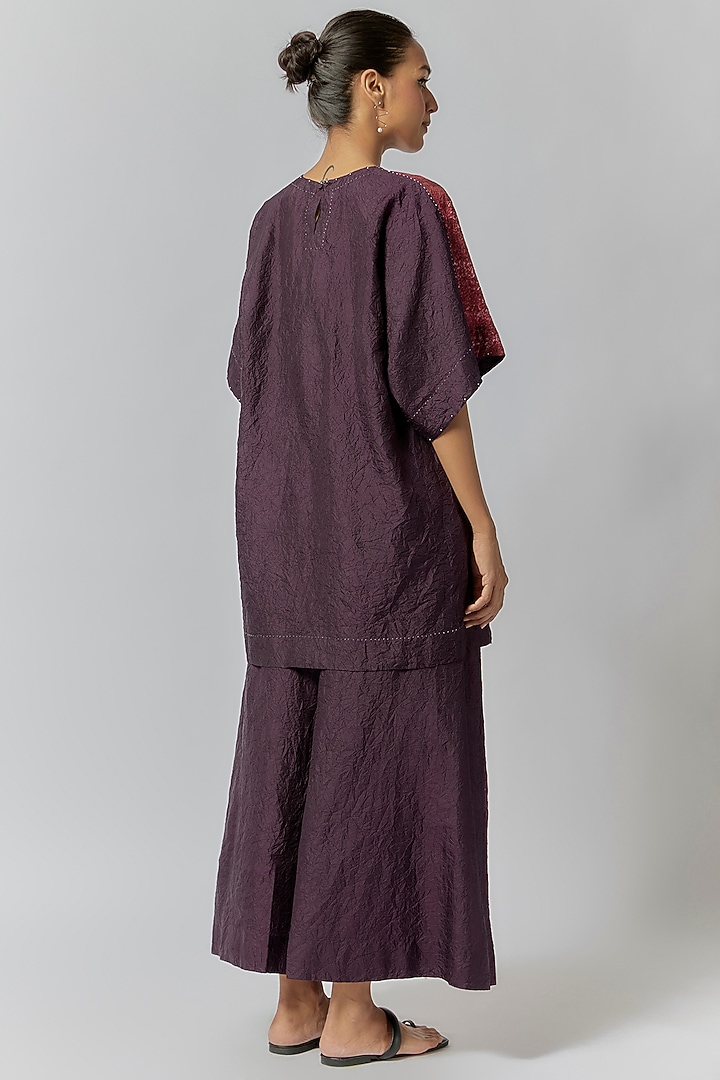 Espresso Brown Mulberry Silk Printed Co-Ord Set by Divyam Mehta at Pernia's Pop Up Shop