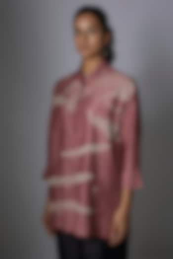 Pink Mulberry Silk Embroidered Top by Divyam Mehta at Pernia's Pop Up Shop