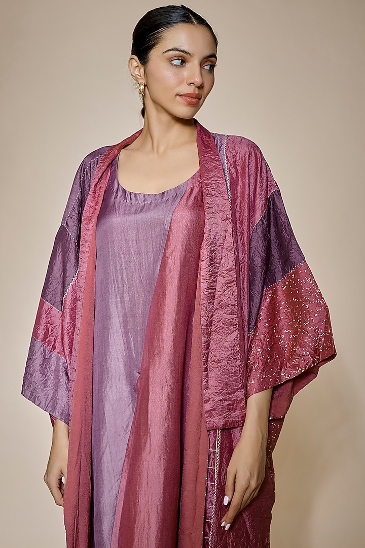 Pink Mulberry Silk Jacket Cocktail Dress by Divyam Mehta at Pernia's Pop Up Shop