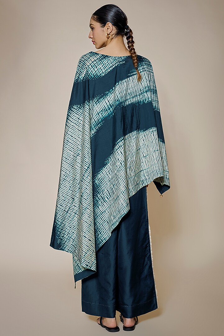 Blue Mulberry Silk Printed Co-Ord Set by Divyam Mehta at Pernia's Pop Up Shop