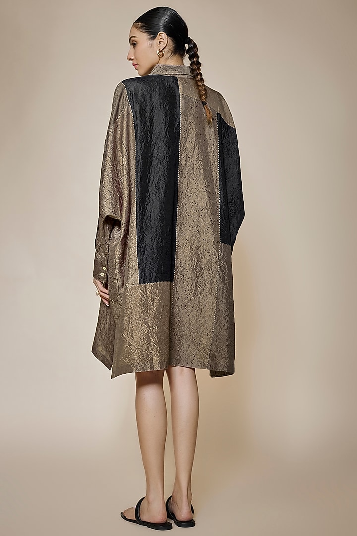 Brown Mulberry Silk Mini Vacation Dress by Divyam Mehta at Pernia's Pop Up Shop
