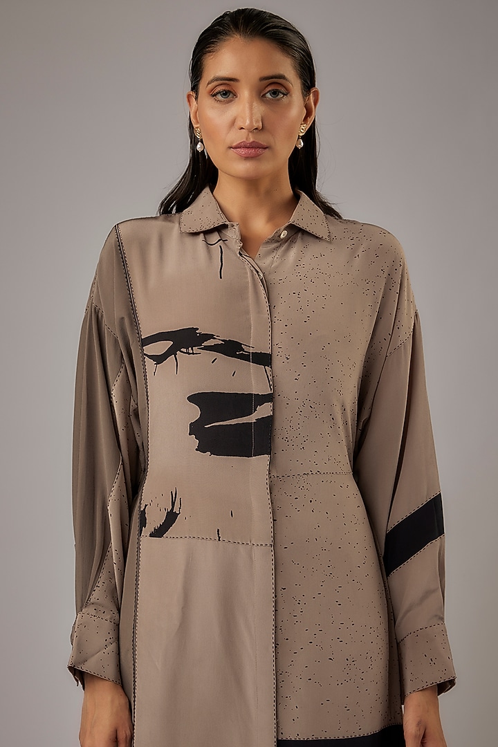 Toosh Silk Crepe Block Printed Midi Vacation Dress by Divyam Mehta at Pernia's Pop Up Shop