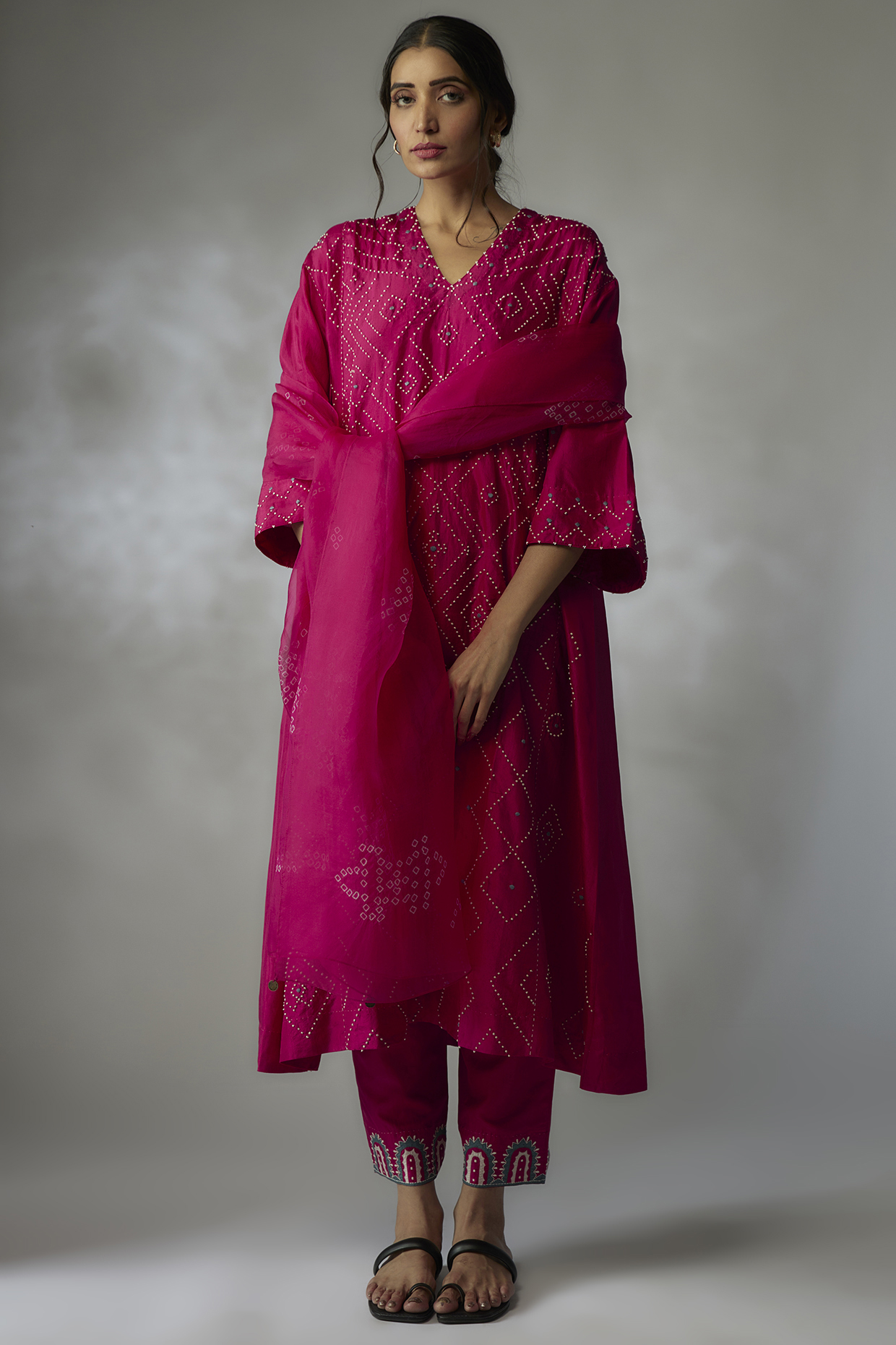 Fuchsia Mulberry Silk Kurta Set by Divyam Mehta at Pernia's Pop Up Shop