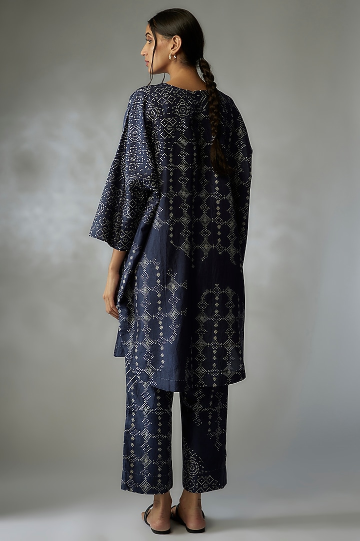 Blue Mulberry Silk Printed Co-Ord Set by Divyam Mehta at Pernia's Pop Up Shop