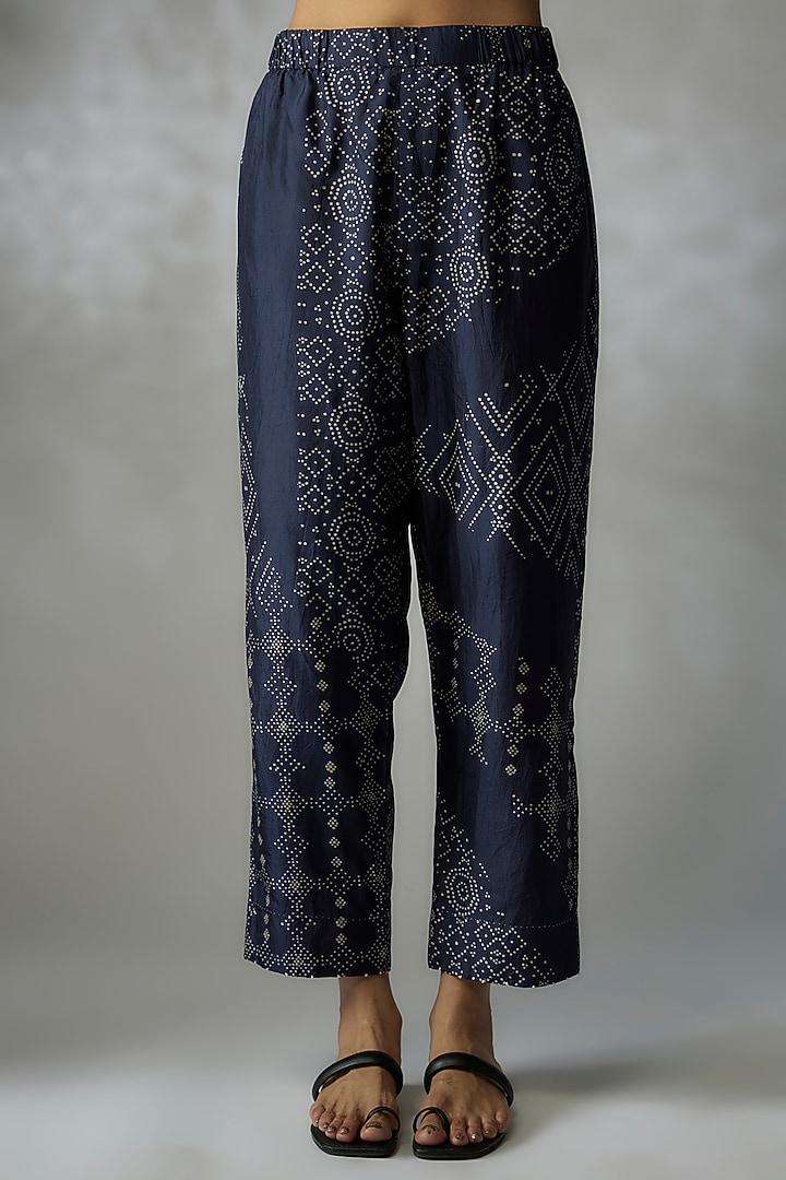 Blue Mulberry Silk Printed Co-Ord Set by Divyam Mehta at Pernia's Pop Up Shop