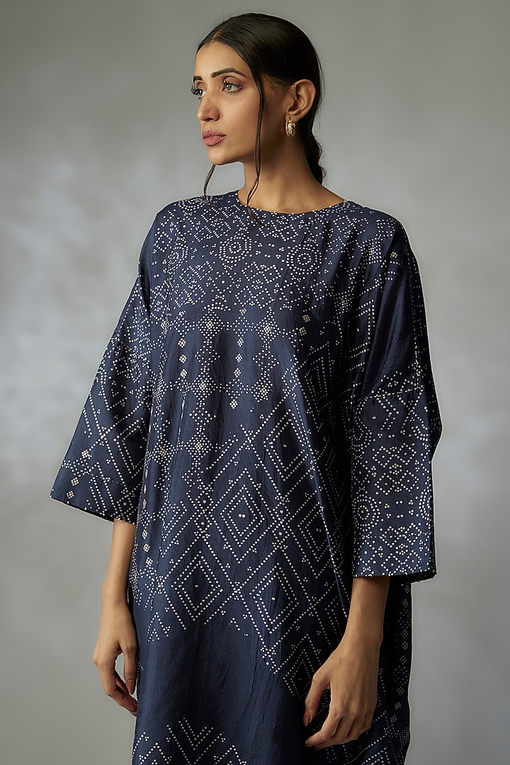 Blue Mulberry Silk Printed Co-Ord Set by Divyam Mehta at Pernia's Pop Up Shop