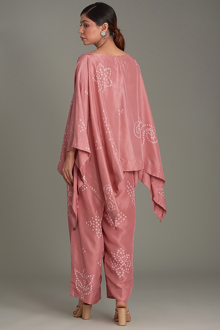 Coral Mulberry Silk Co-Ord Set by Divyam Mehta at Pernia's Pop Up Shop