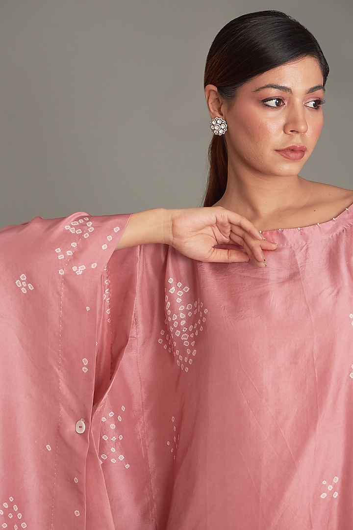 Coral Mulberry Silk Co-Ord Set by Divyam Mehta at Pernia's Pop Up Shop