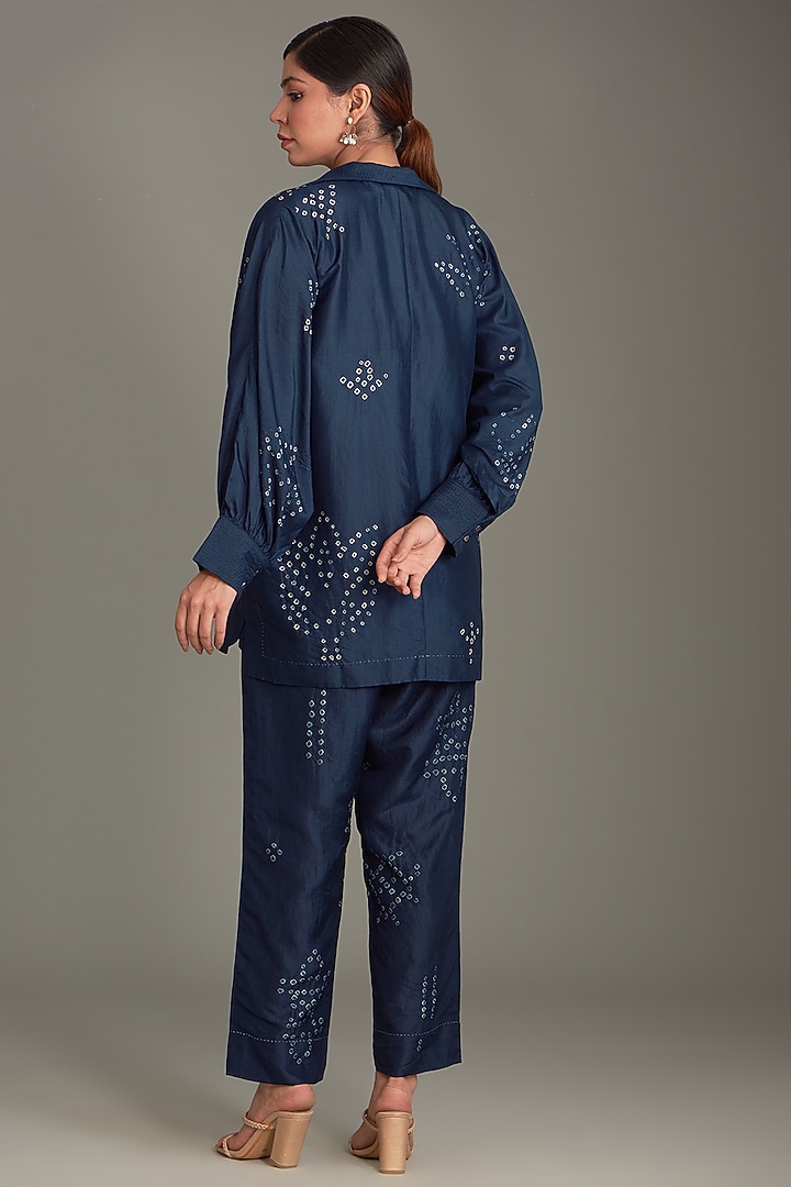 Blue Mulberry Silk Overlay by Divyam Mehta at Pernia's Pop Up Shop
