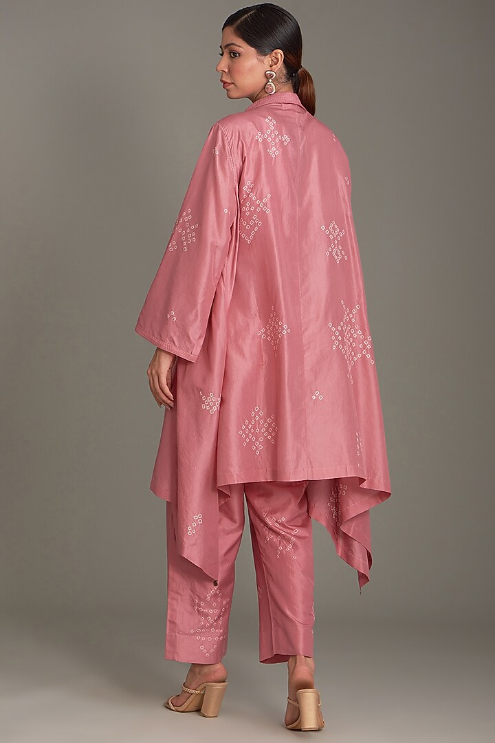Coral Mulberry Bandhani Co-Ord Set by Divyam Mehta at Pernia's Pop Up Shop