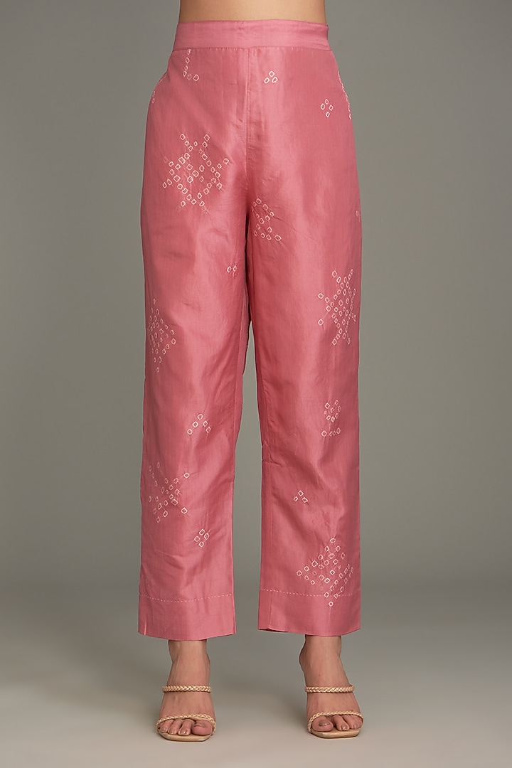 Coral Mulberry Bandhani Co-Ord Set by Divyam Mehta at Pernia's Pop Up Shop