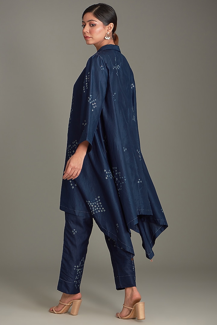 Blue Mulberry Bandhani Co-Ord Set by Divyam Mehta at Pernia's Pop Up Shop