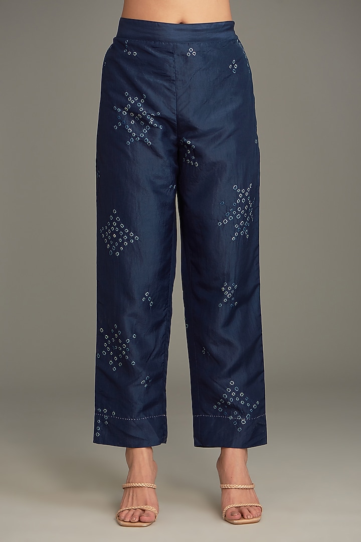 Blue Mulberry Bandhani Co-Ord Set by Divyam Mehta at Pernia's Pop Up Shop