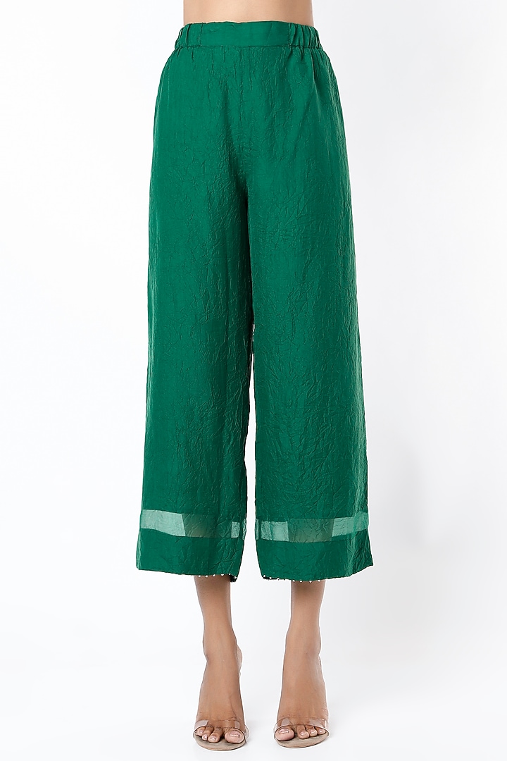 Forest Green Embroidered Kurta Set by Divyam Mehta at Pernia's Pop Up Shop