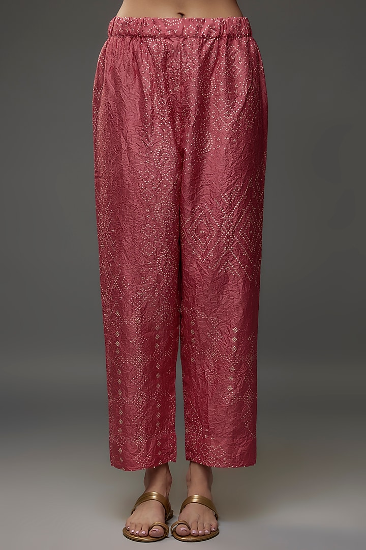 Coral Mulberry Silk Printed Co-Ord Set by Divyam Mehta at Pernia's Pop Up Shop