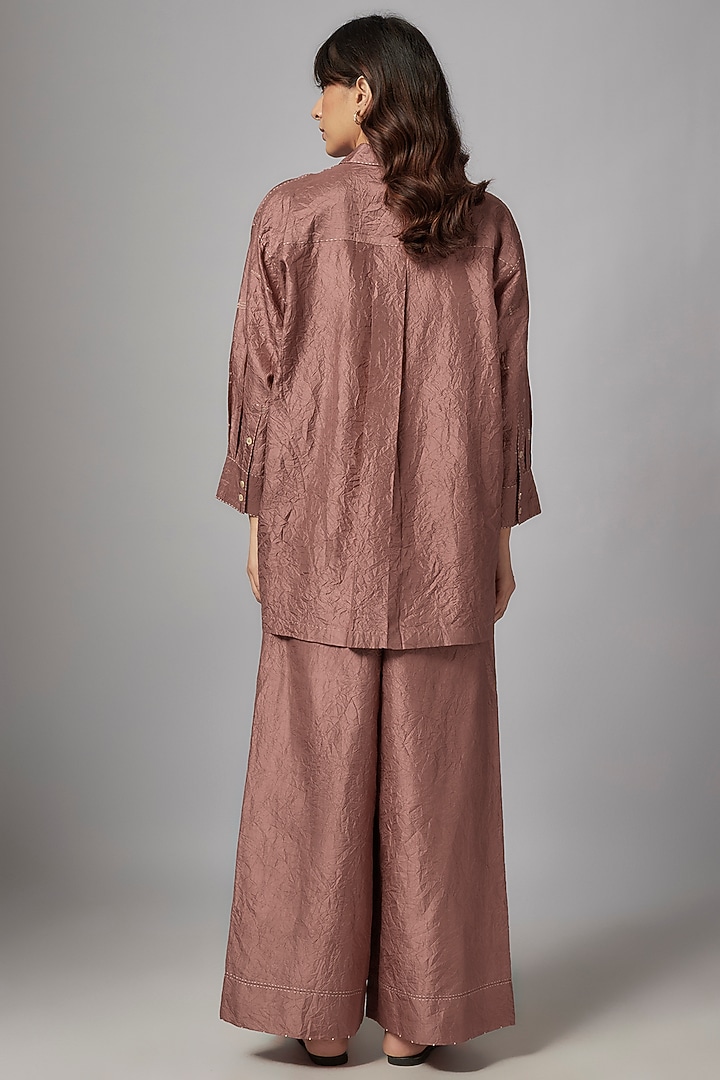 Pink Mulberry Silk Embroidered Co-Ord Set by Divyam Mehta at Pernia's Pop Up Shop