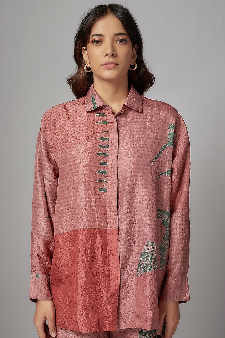 Pink Mulberry Silk Moroccan Printed Co-Ord Set by Divyam Mehta at Pernia's Pop Up Shop