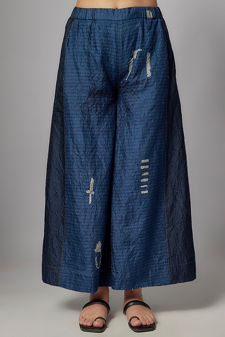 Indigo Mulberry Silk Moroccan Printed Co-Ord Set by Divyam Mehta at Pernia's Pop Up Shop