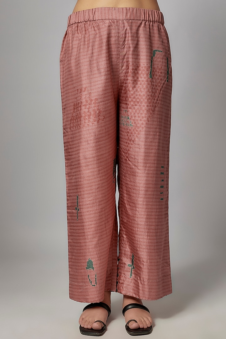 Pink Mulberry Silk Pant Set by Divyam Mehta at Pernia's Pop Up Shop