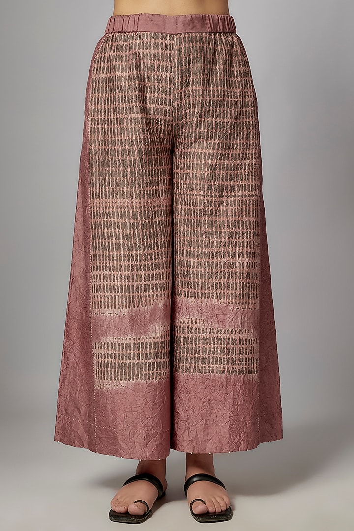 Pink Mulberry Silk Hand-Dyed Shibori Co-Ord Set by Divyam Mehta at Pernia's Pop Up Shop