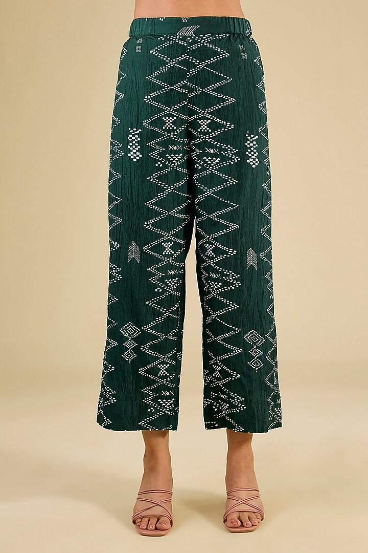 Amazon Green Mulberry Silk Block Printed Kurta Set by Divyam Mehta at Pernia's Pop Up Shop