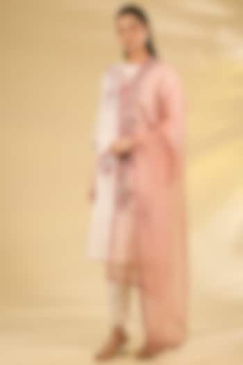 Beige Mulberry Silk Hand Embroidered Kurta Set by Divyam Mehta at Pernia's Pop Up Shop