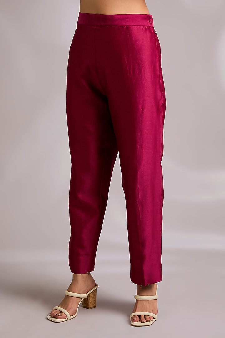 Pink Mulberry Silk Floral Shibori Print Tunic Set by Divyam Mehta at Pernia's Pop Up Shop