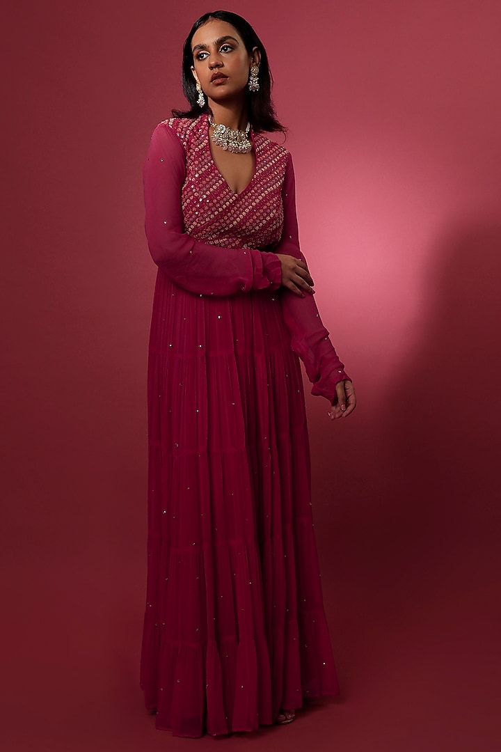 Red Embroidered Summer Dress by DISHA MUCHHALA at Pernia's Pop Up Shop