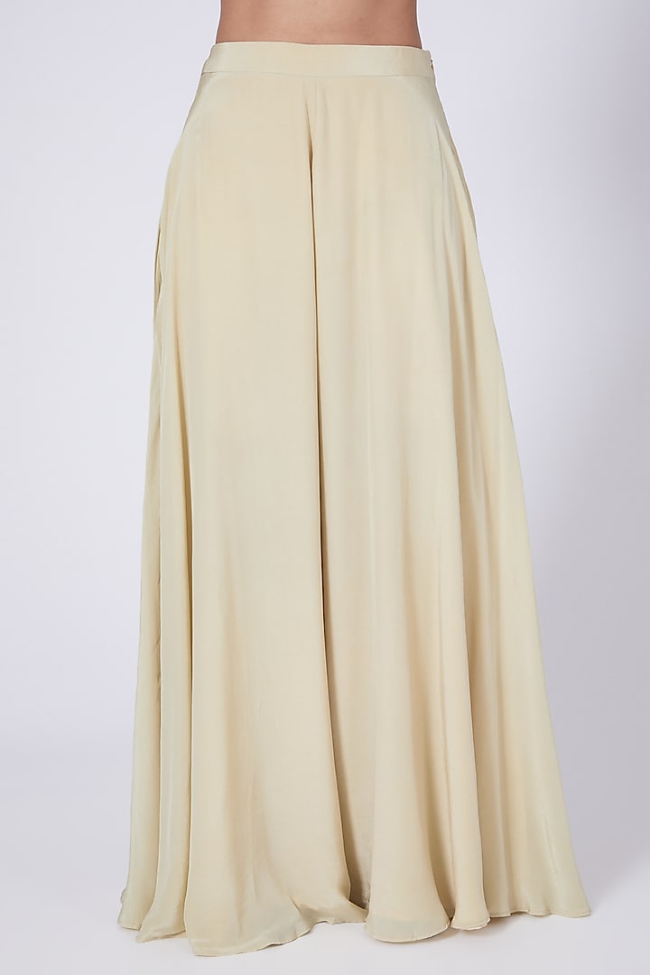 Beige Aari Embroidered Party Wear Sharara Set by Dipti Chhabra at Pernia's Pop Up Shop