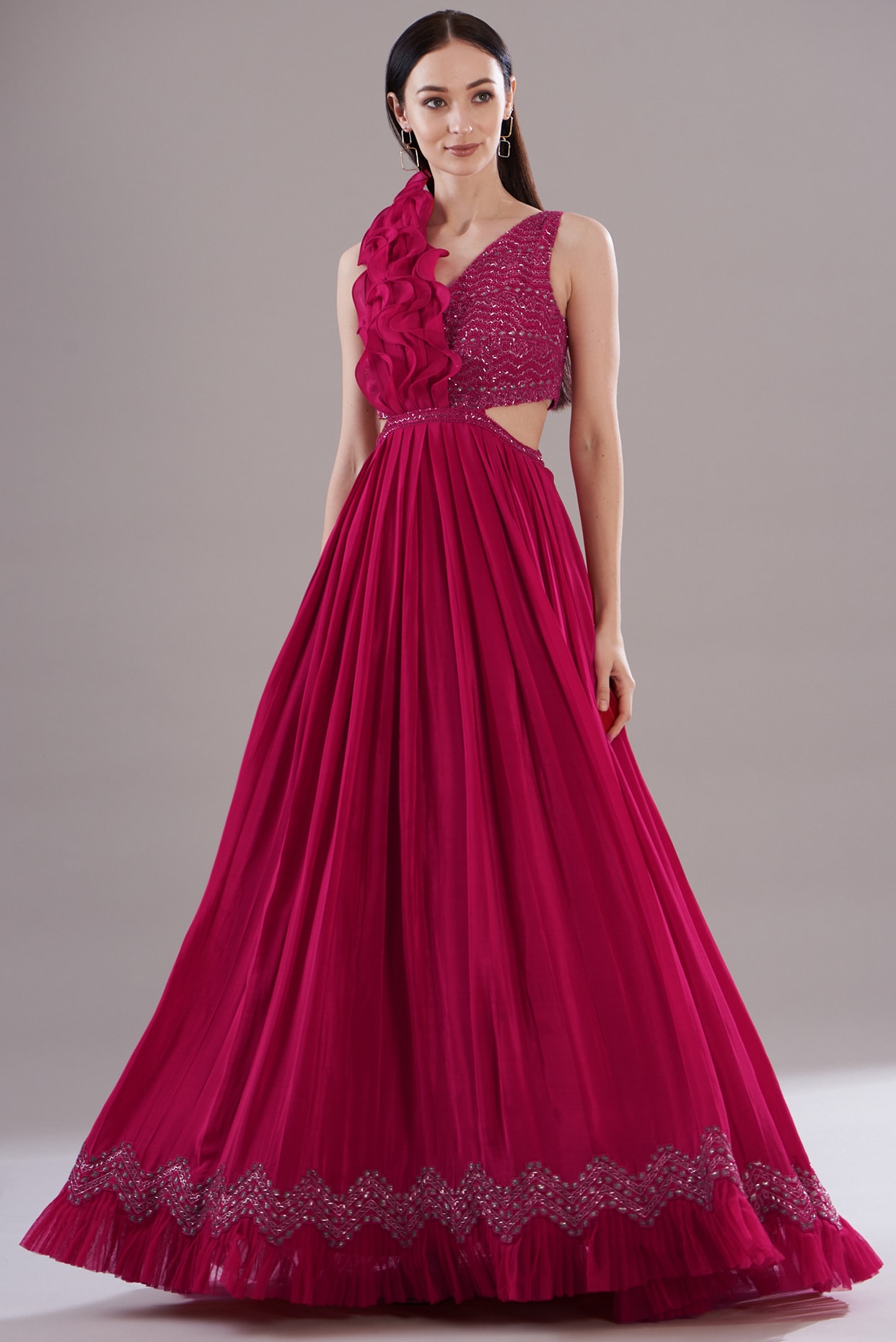 Wilson Cherry Red Long Dress – Safiyaa London