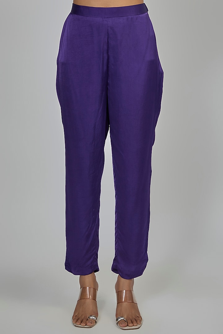 Purple Dupion Kaftan Set by Disha Patil at Pernia's Pop Up Shop