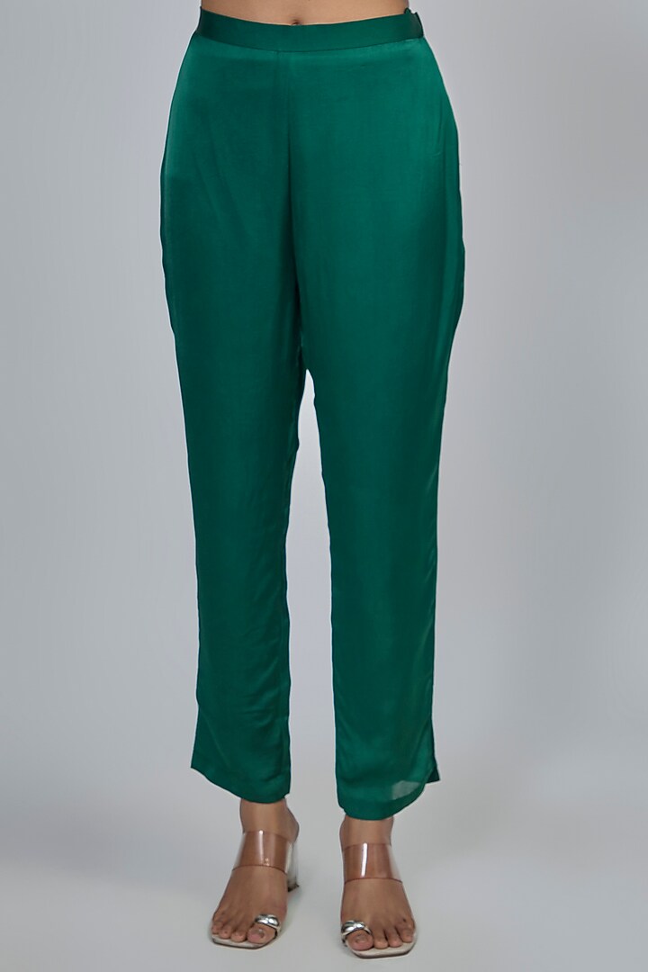 Green Dupion Kaftan Set by Disha Patil at Pernia's Pop Up Shop