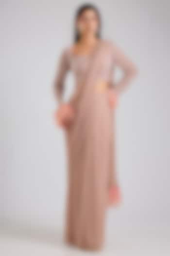 Pink Soft Net Reception Saree Set by Disha Patil at Pernia's Pop Up Shop