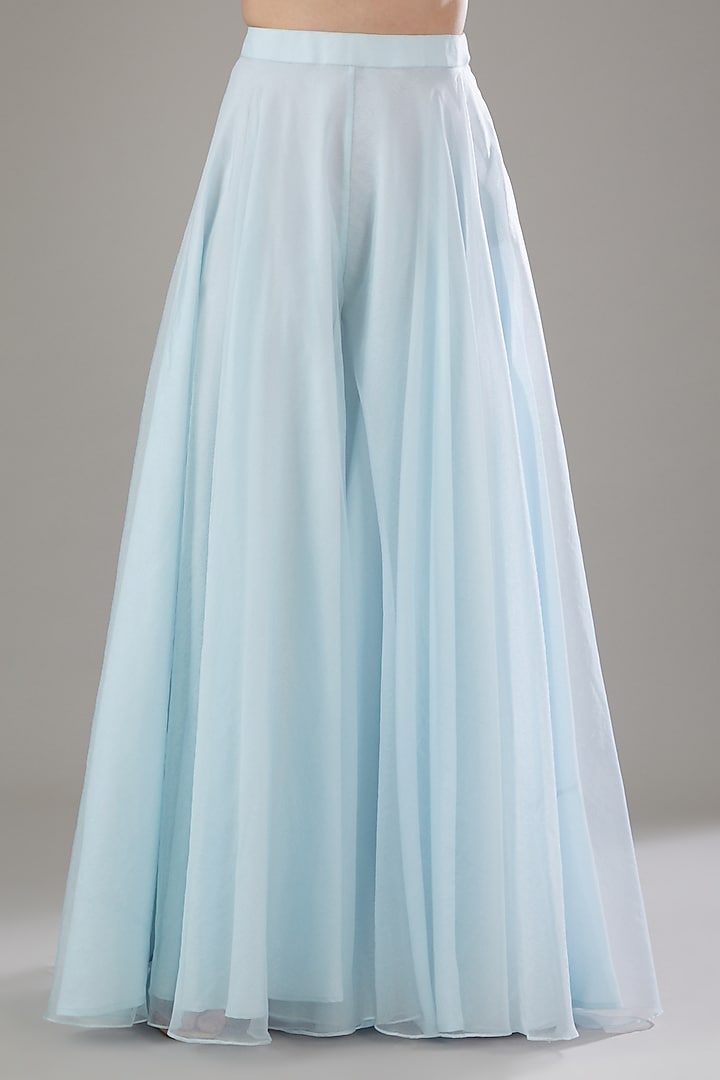 Blue Organza Pant Set by Disha Patil at Pernia's Pop Up Shop