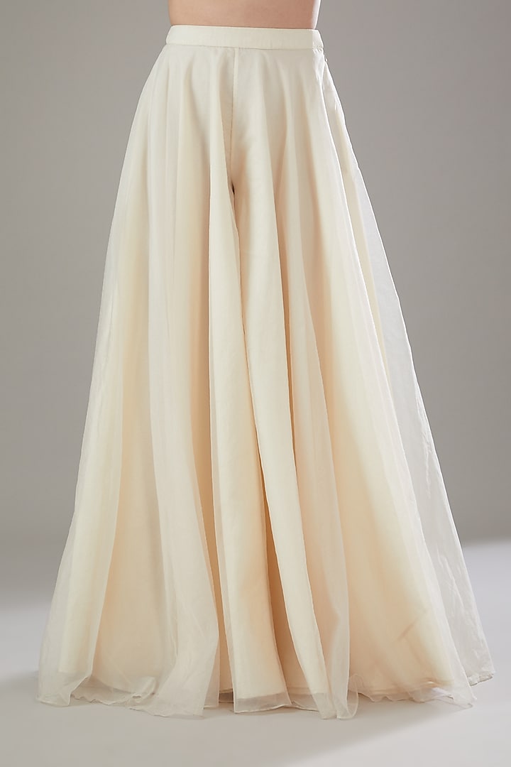 Ivory Organza Pant Set by Disha Patil at Pernia's Pop Up Shop