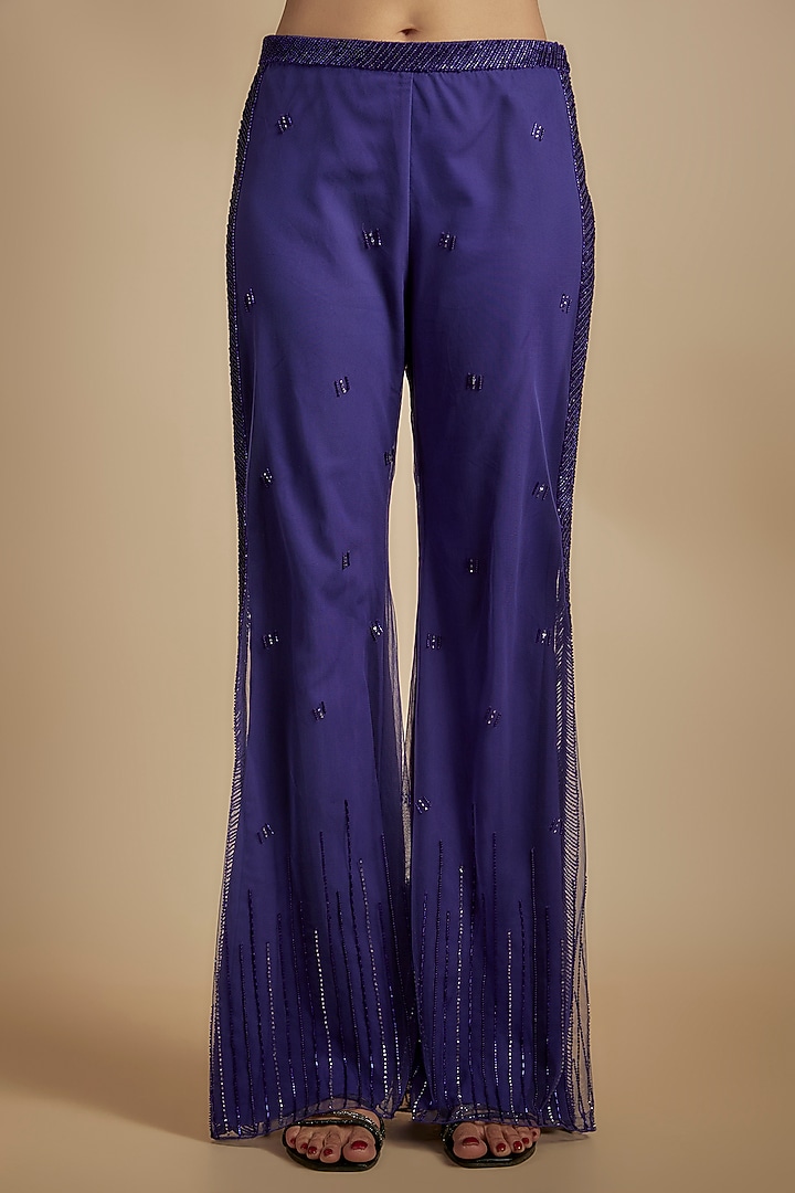 Pixie Powder Crepe Embellished Jacket Set by Disha Patil at Pernia's Pop Up Shop