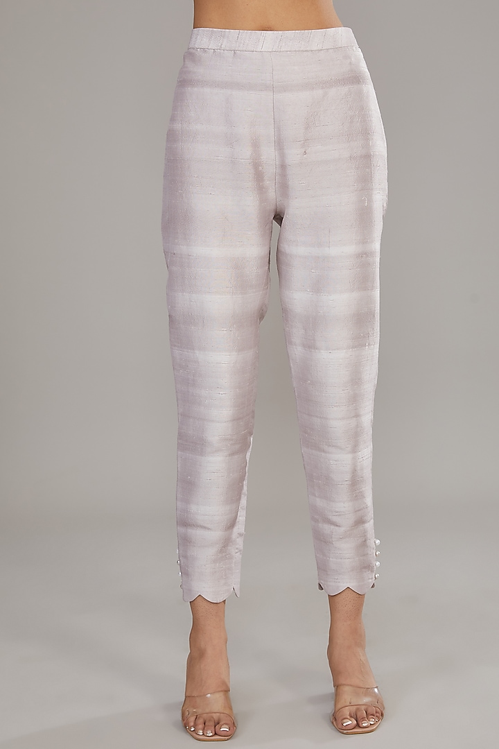 Ivory Raw Silk Embroidered Jacket Set by Disha Patil at Pernia's Pop Up Shop