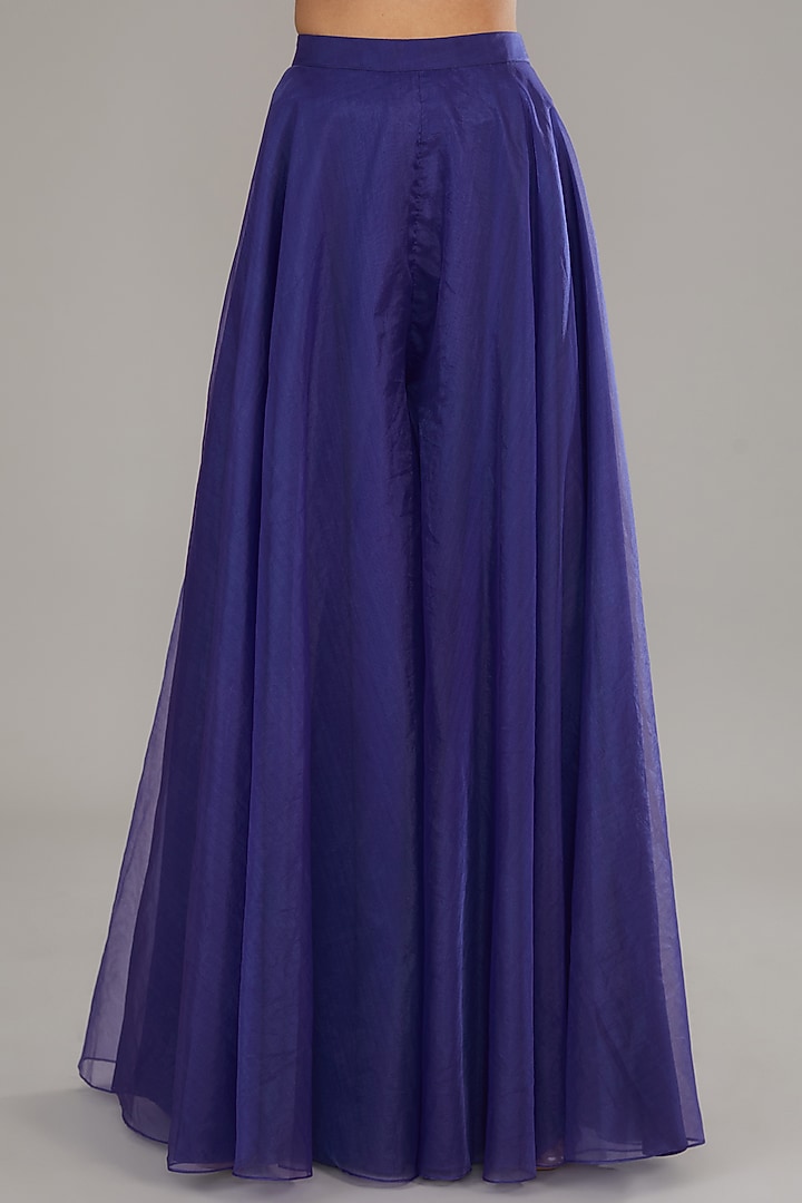 Blue Organza Pant Set by Disha Patil at Pernia's Pop Up Shop