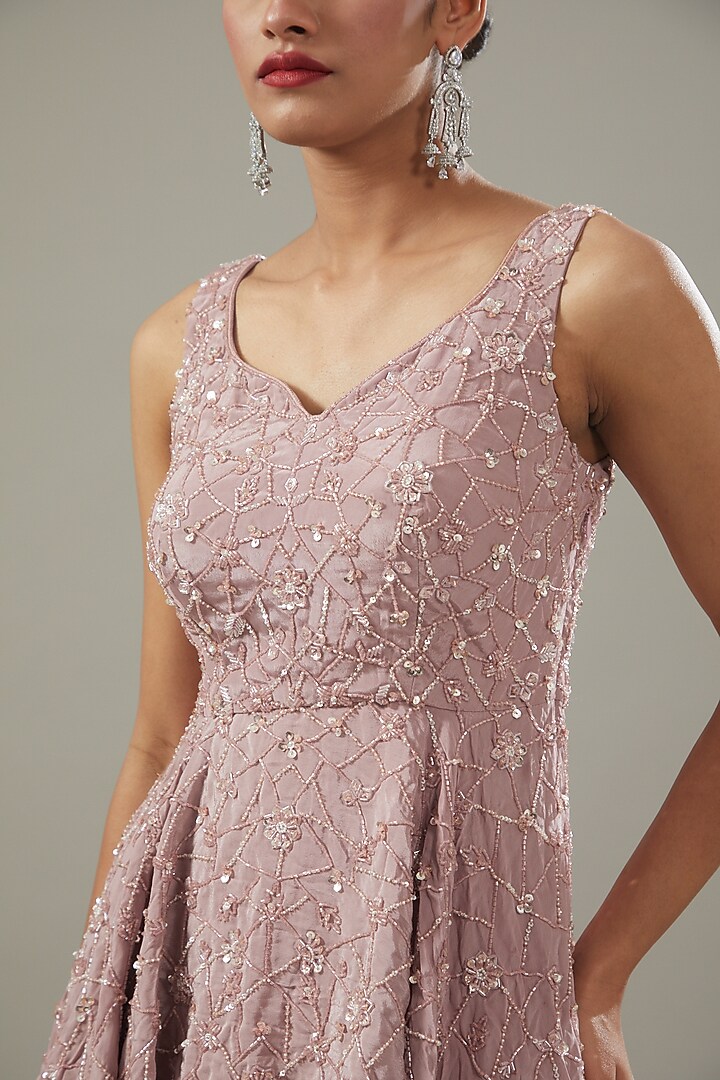 Pink Net Embellished Pant Set by Disha Patil at Pernia's Pop Up Shop