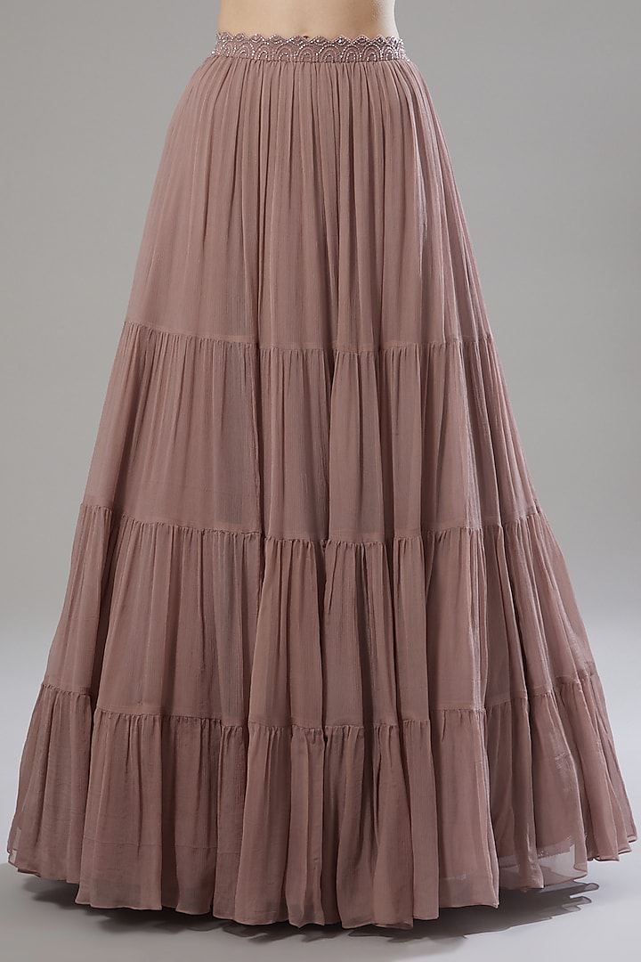 Mauve Embellished Jacket Wedding Lehenga Set by Disha Patil at Pernia's Pop Up Shop