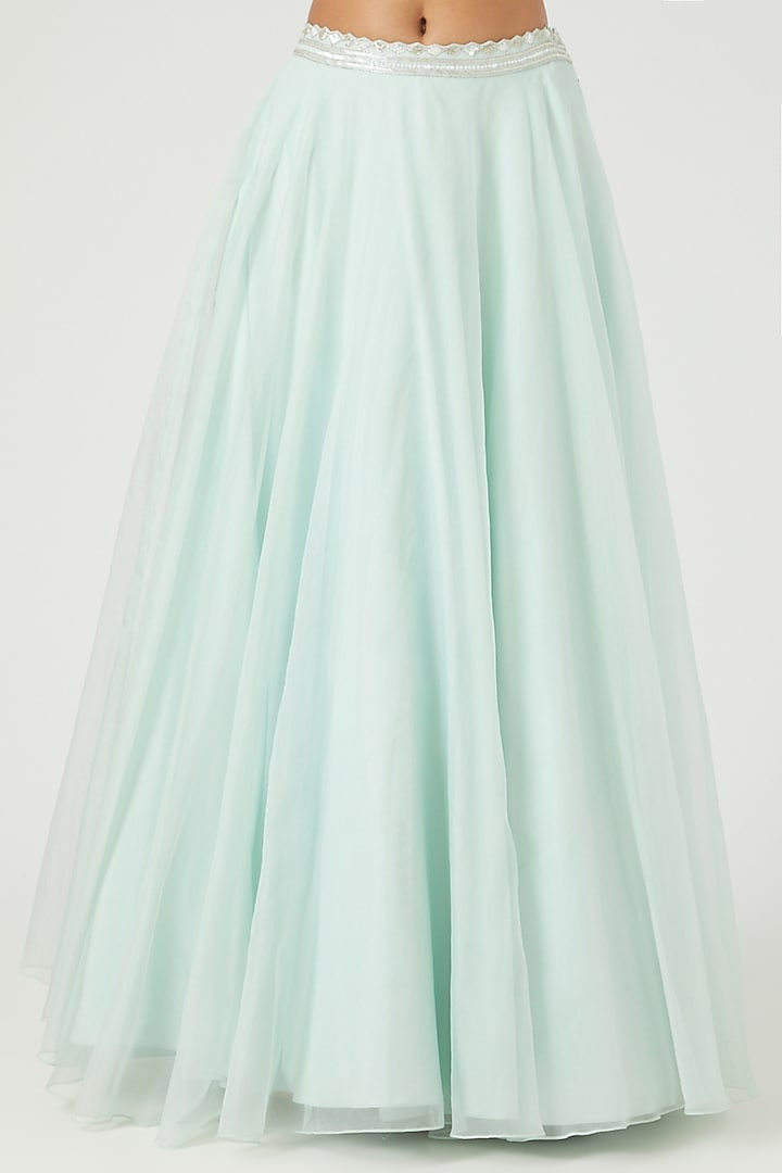 Powder Blue Embroidered Wedding Lehenga Set by Disha Patil at Pernia's Pop Up Shop