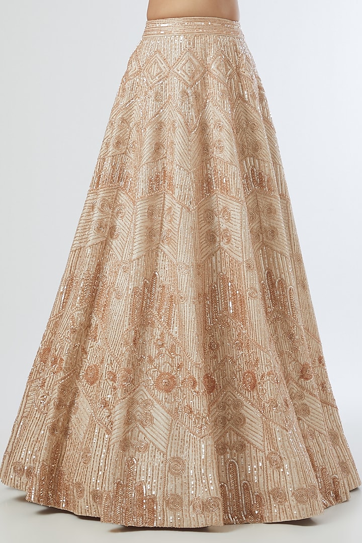 Gold Embroidered Bridal Lehenga Set by Disha Patil at Pernia's Pop Up Shop