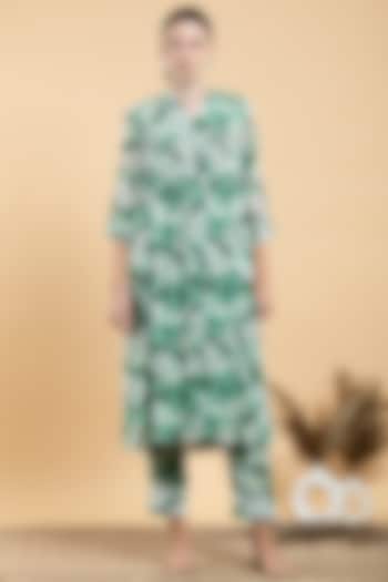 Pastel Green Bemberg Printed Tunic Set by Divi by Sonal