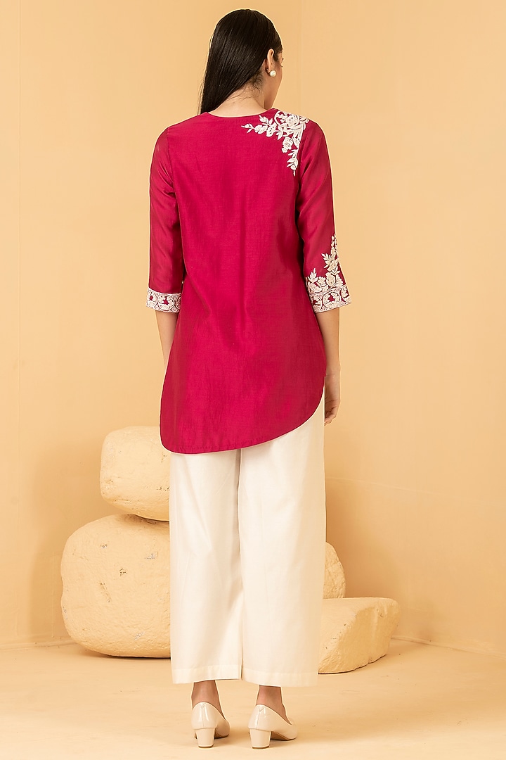 White Pure Chanderi Pant Set by Divi by Sonal at Pernia's Pop Up Shop